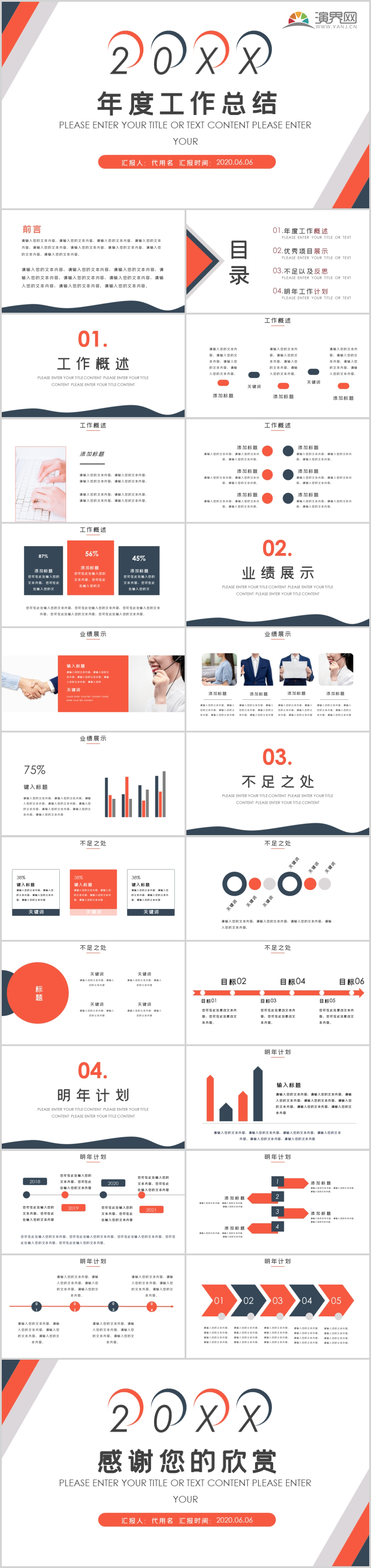 歐美風(fēng)簡約年度工作總結(jié)PPT