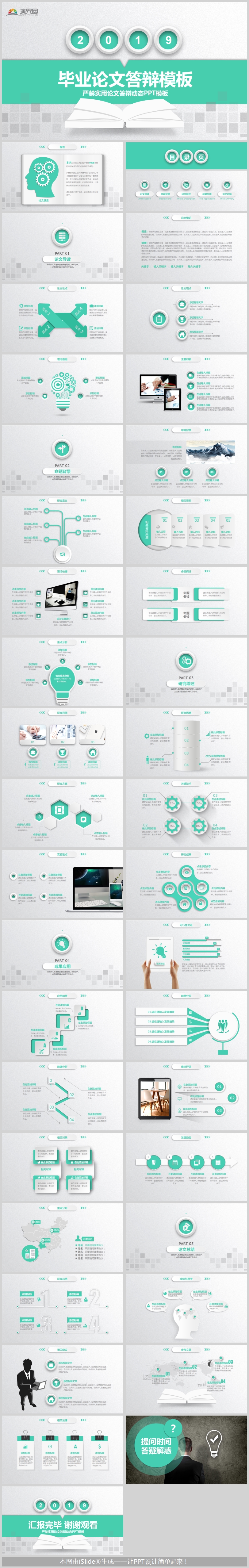 2019綠色扁平畢業(yè)論文答辯模版