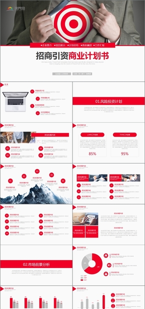 紅色商務風項目招商引資商業(yè)計劃書PPT模版