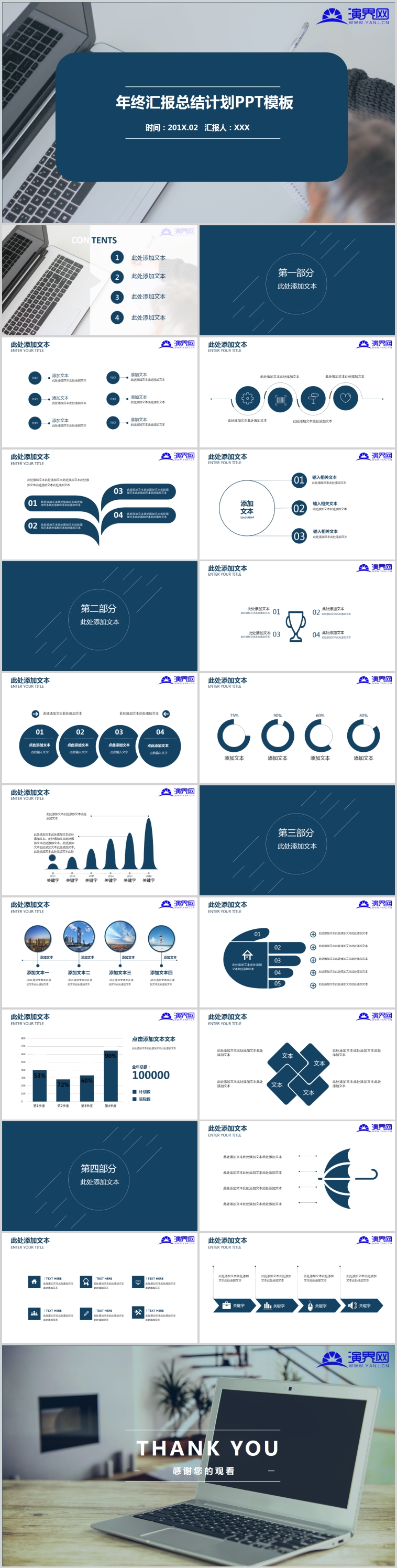 深藍(lán)色職場通用年度總結(jié)計劃動態(tài)PPT模板