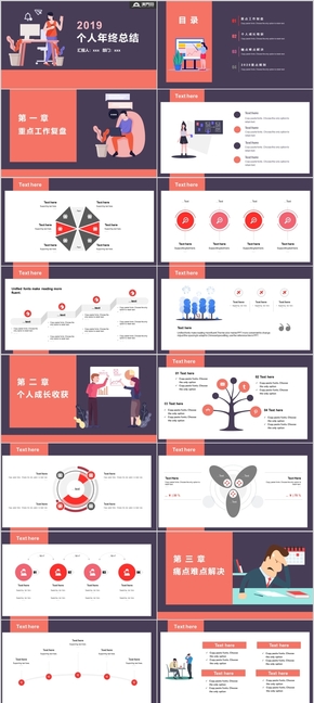 可愛清新扁平時尚高端大氣工作匯報年終總結(jié)計劃簡歷匯報PPT模板