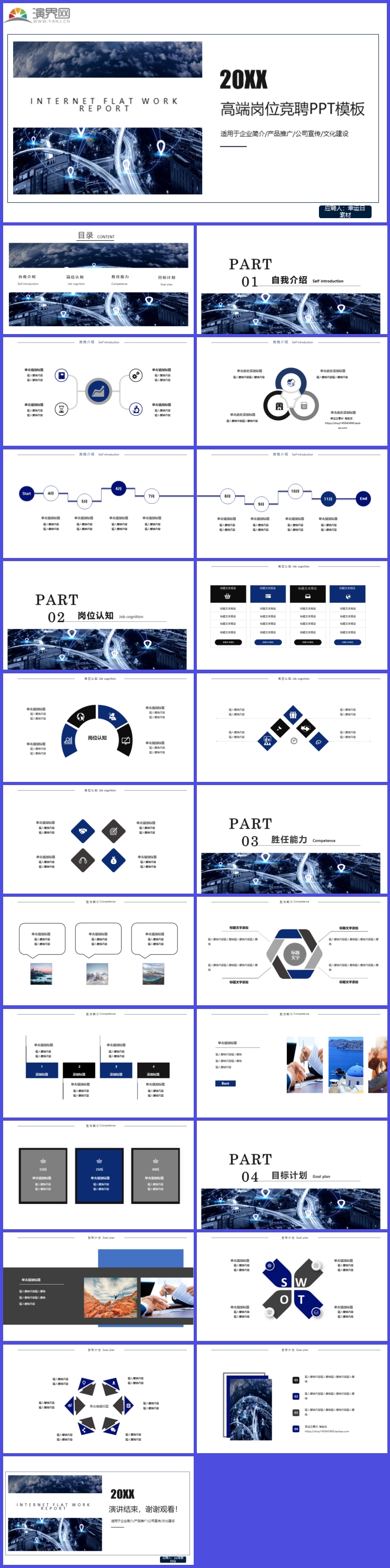 藍(lán)色科技風(fēng)自我介紹崗位競(jìng)聘PPT模板