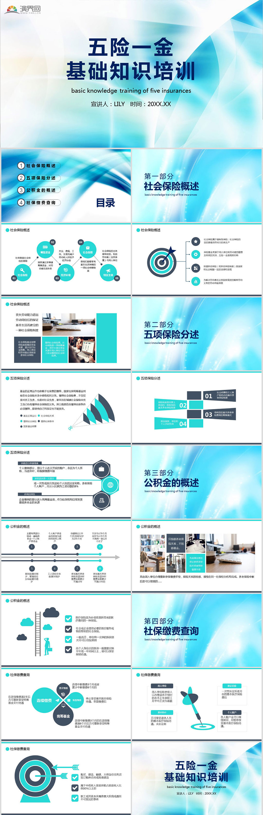 保險社保五險一金知識培訓(xùn)PPT模板