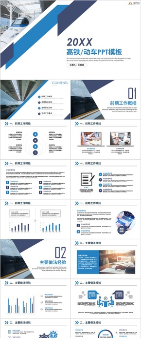 簡潔動感動車高鐵火車鐵路局PPT