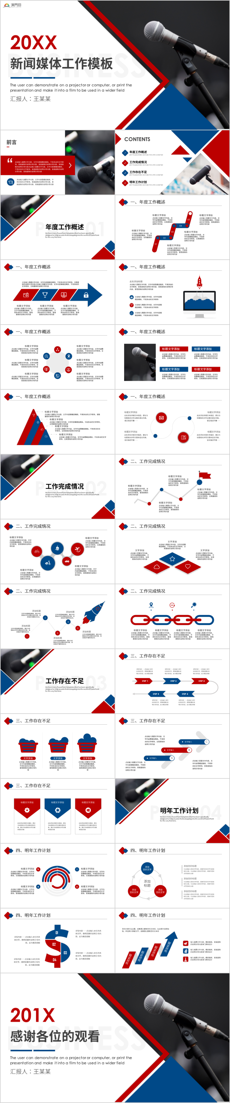 簡約新聞報告記者采訪工作總結PPT 新聞媒體工作通用模板