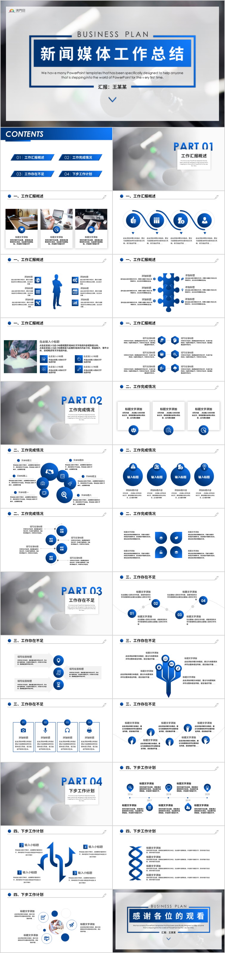 藍(lán)色簡約新聞報告記者采訪工作總結(jié)PPT 新聞媒體工作通用模板