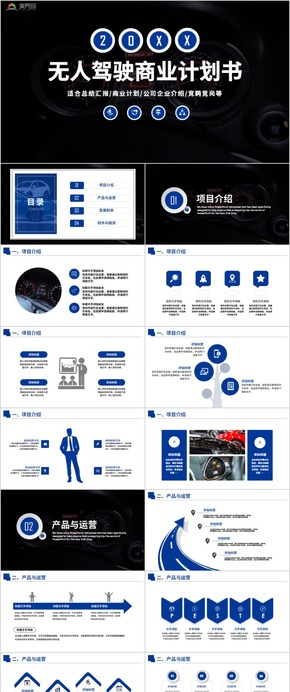 無(wú)人駕駛無(wú)人車商業(yè)計(jì)劃書工作總結(jié)PPT模板