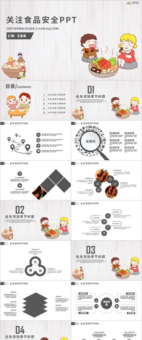 食品安全調(diào)查匯報安全教育培訓(xùn)簡約ppt模板