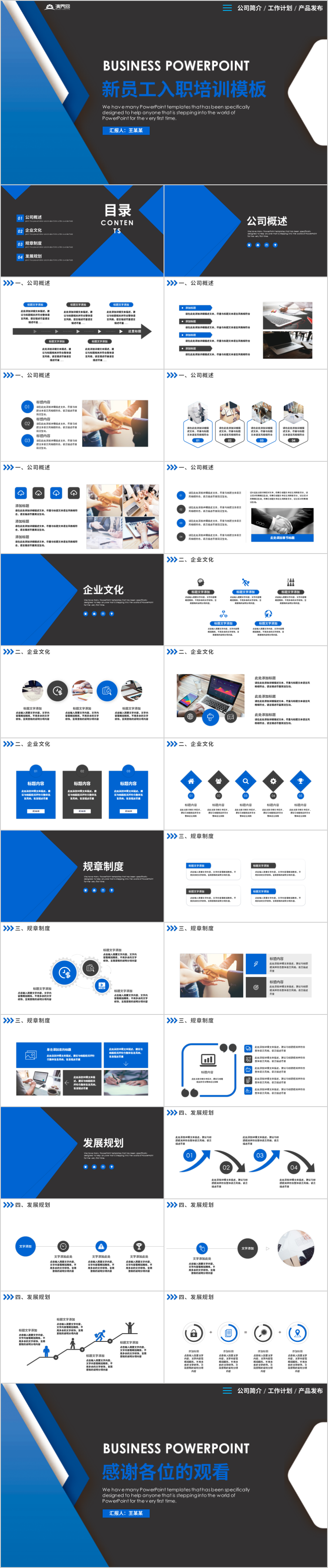 藍色大氣新員工入職藍色新員工入職培訓企業(yè)培訓匯報PPT模板