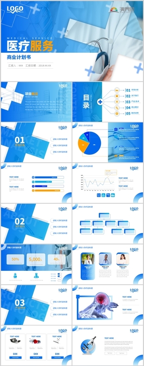 藍綠漸變醫(yī)療行業(yè)商業(yè)計劃書