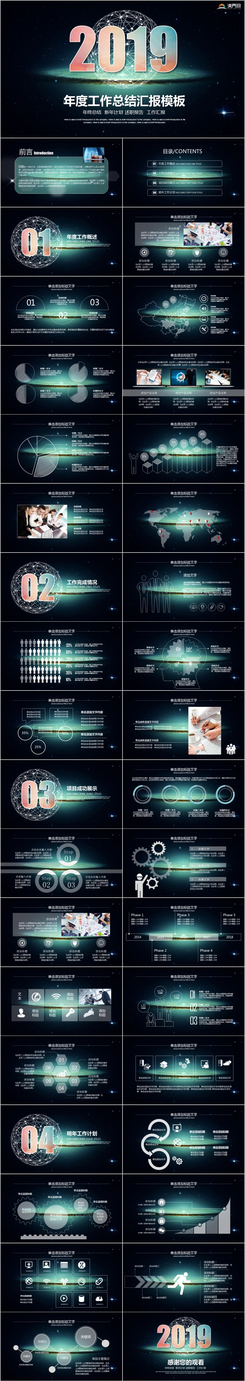 星空主題年度總結(jié)工作匯報(bào)模板