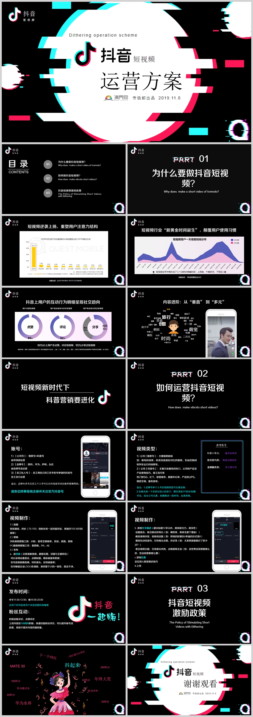 黑色抖音風(fēng)商業(yè)計(jì)劃書(shū)工作匯報(bào)PPT