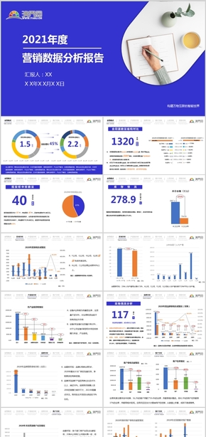 藍色數(shù)據分析圖表工作匯報PPT