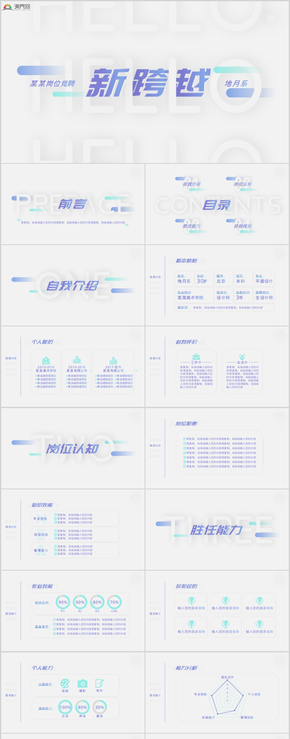 2020白色扁平風(fēng)格行業(yè)通用崗位競(jìng)聘PPT模板