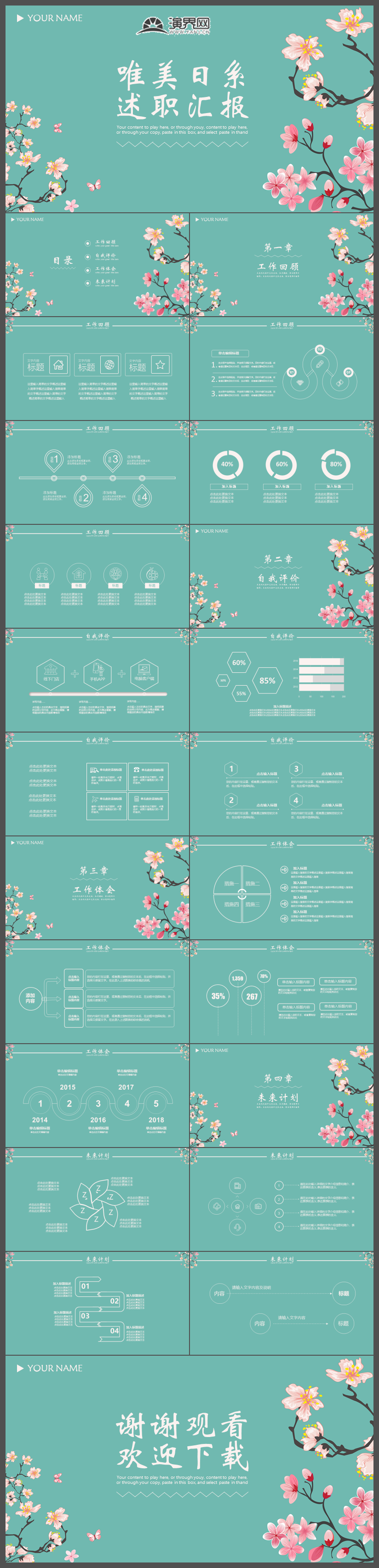 清新工作述職匯報(bào)通用ppt