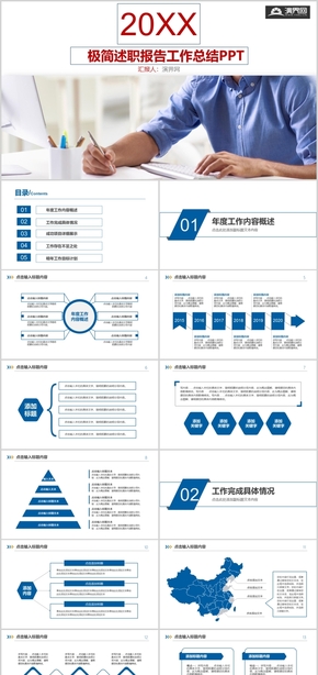 極簡述職報(bào)告工作總結(jié)ppt模板