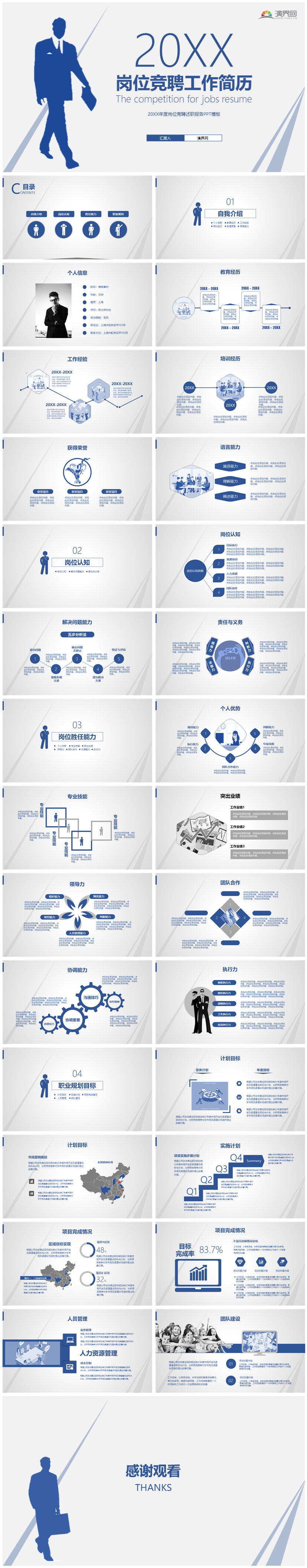 簡約風(fēng)崗位競聘工作簡歷PPT模板