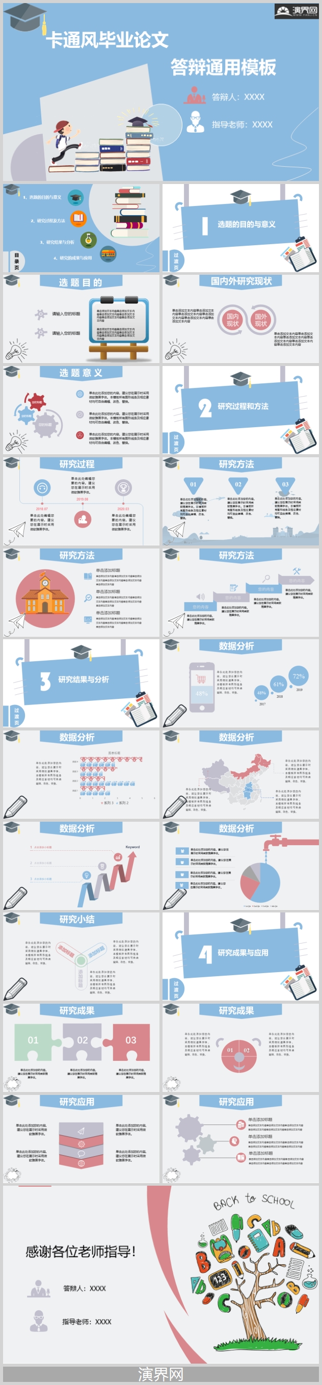 卡通風(fēng)畢業(yè)答辯通用模板