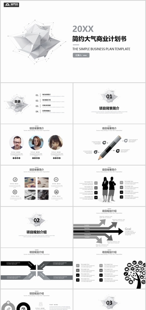 簡約大氣商業(yè)計(jì)劃書PPT模板