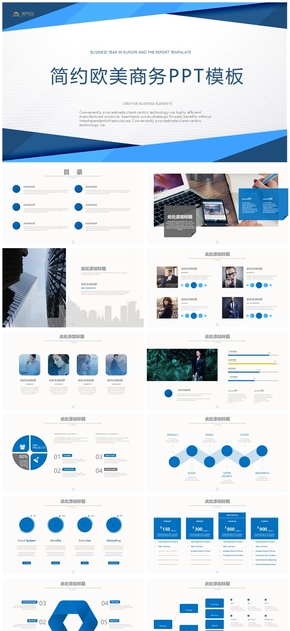 簡約歐美風(fēng)工作總結(jié)PPT模板