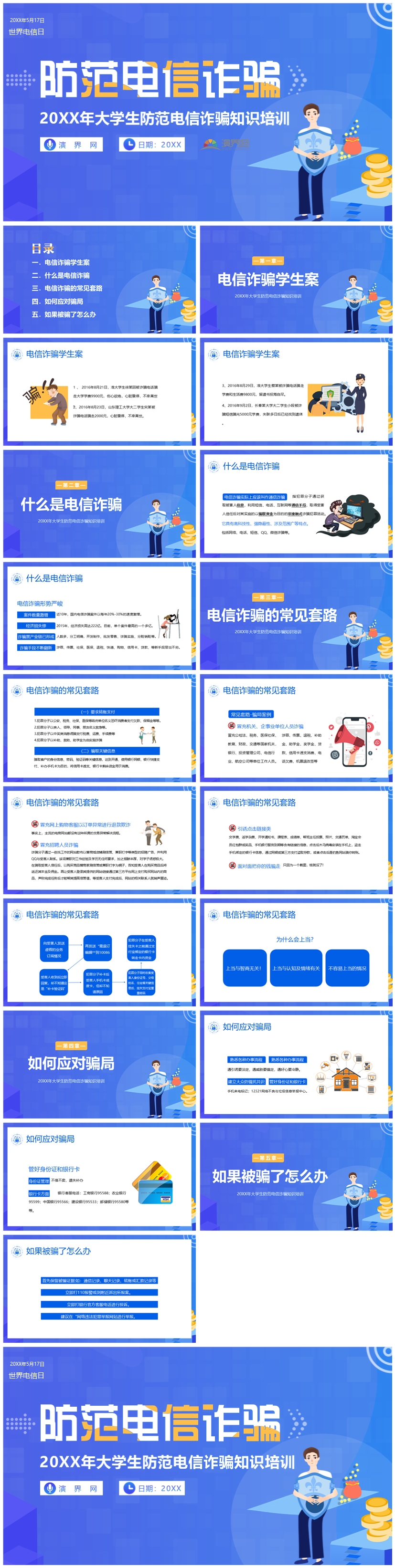 電信詐騙培訓工作總結PPT模板