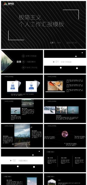 黑色極簡主義個(gè)人工作匯報(bào)PPT模板