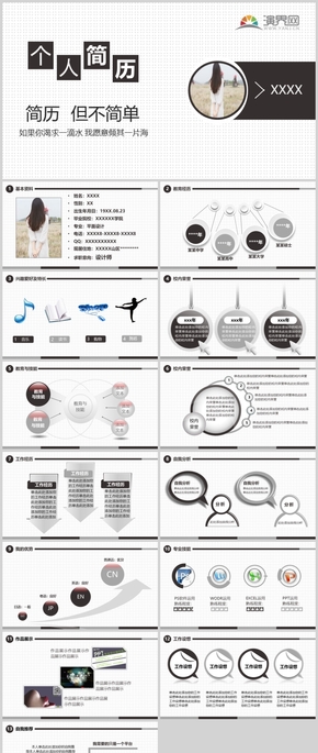 簡約個(gè)人簡歷ppt模板