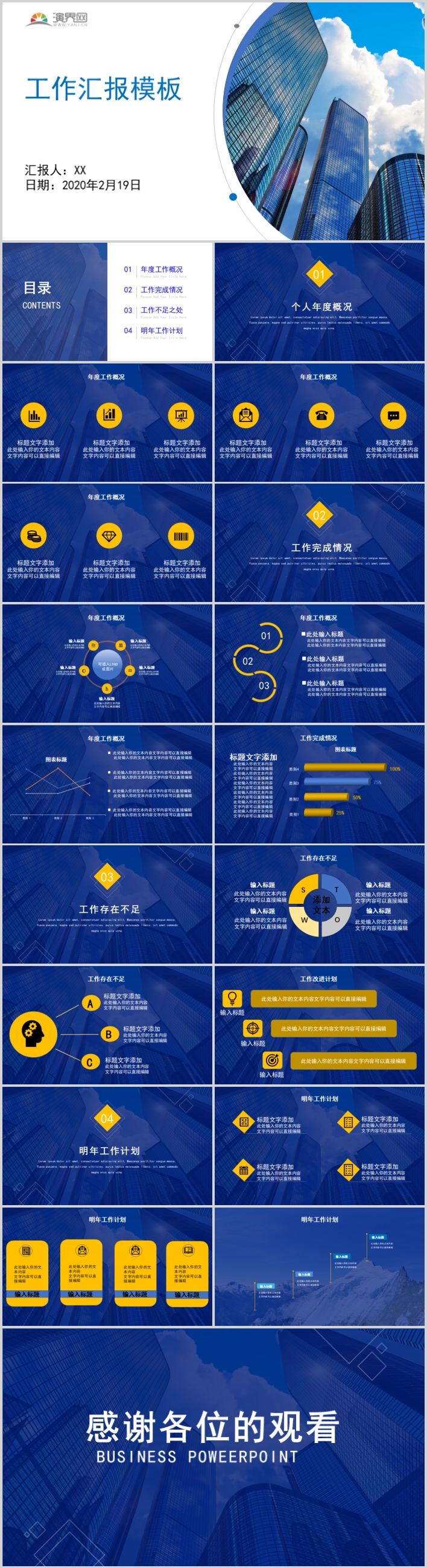 藍(lán)色簡(jiǎn)約工作匯報(bào)PPT