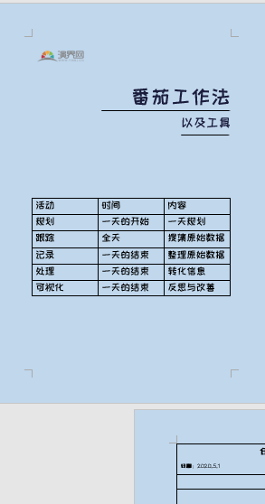 小清新番茄工作法用法以及圖表