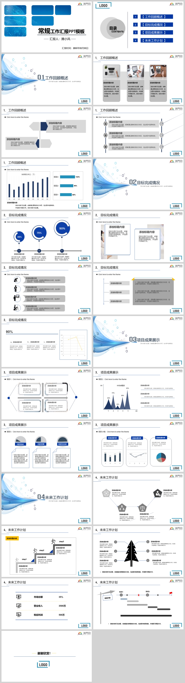 實用工作匯報PPT模板