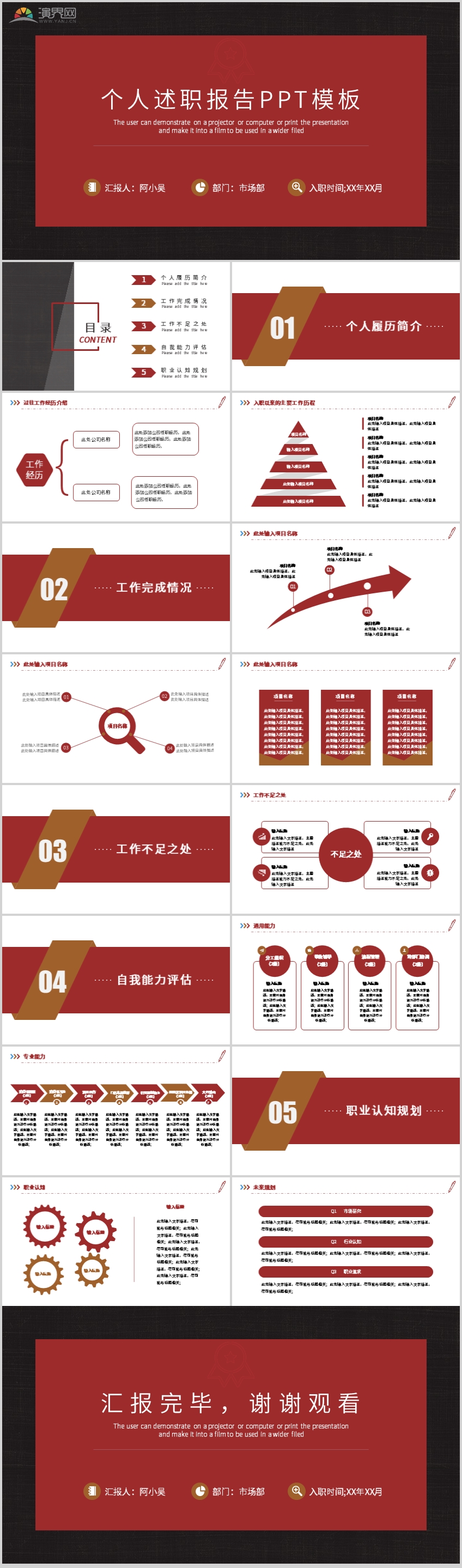 個(gè)人述職報(bào)告PPT模板