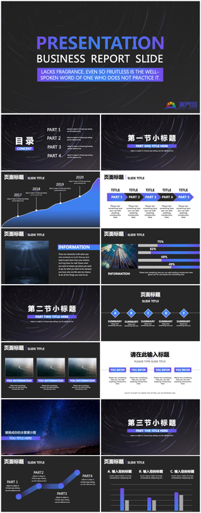 炫彩擬態(tài)風工作匯報PPT模版