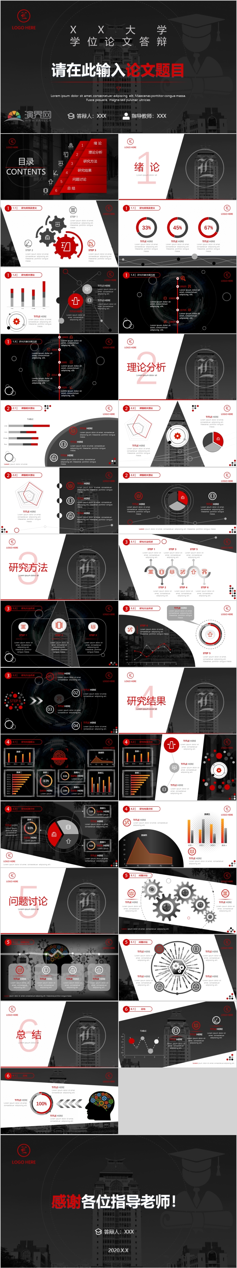 紅黑硬核風(fēng)畢業(yè)答辯PPT模板