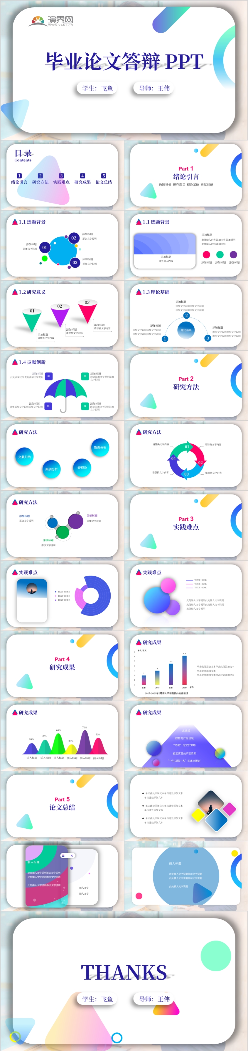 2020年簡約扁平小清新畢業(yè)論文答辯PPT模板通用版