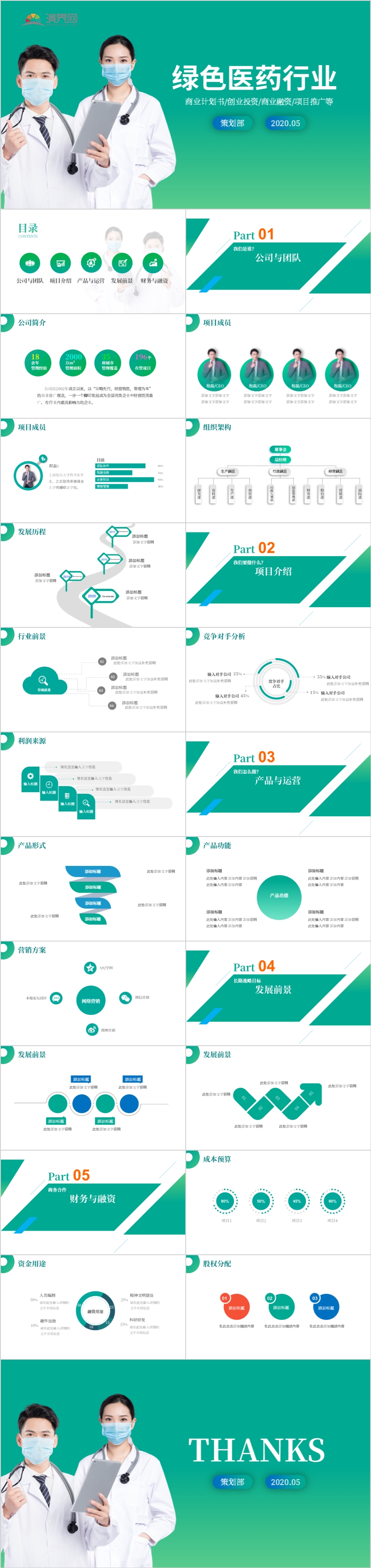 2020年商業(yè)計(jì)劃書融資策劃方案企業(yè)策劃綠色醫(yī)藥行業(yè)PPT通用模板