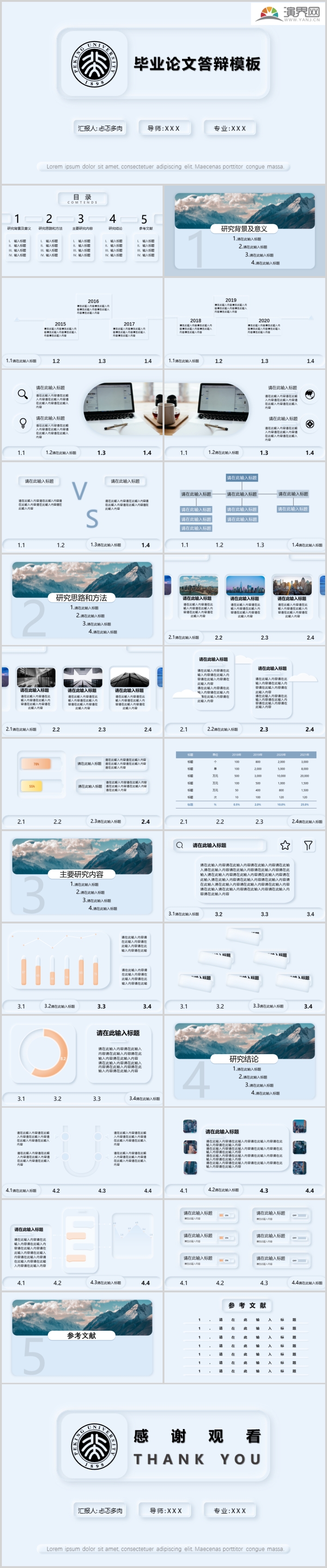 新擬態(tài)畢業(yè)論文答辯通用模板