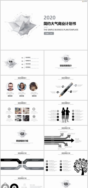 穩(wěn)重簡約大氣商業(yè)計劃書ppt模板