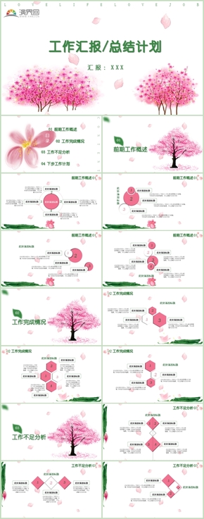 粉色小清新文藝院校工作匯報/總結(jié)計劃PPT模板