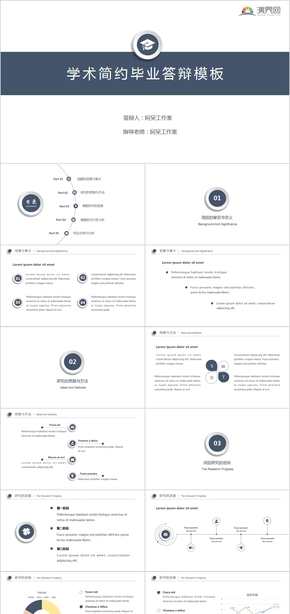 藍(lán)色簡約畢業(yè)論文答辯PPT模板