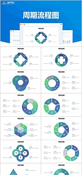 PPT立體循環(huán)箭頭環(huán)形箭頭循環(huán)流程圖表