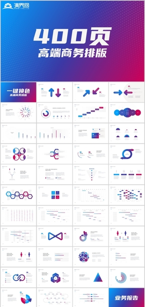 400頁高端商務數(shù)據(jù)工作匯報述職報告銀行年終總結項目匯報銷售部市場部季度業(yè)績路演公司互聯(lián)網PPT模板