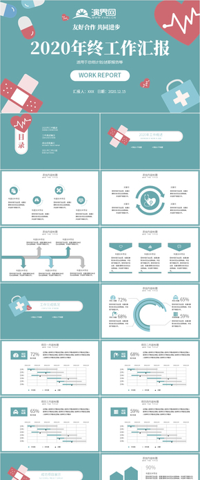 卡通醫(yī)療行業(yè)工作匯報PPT模板