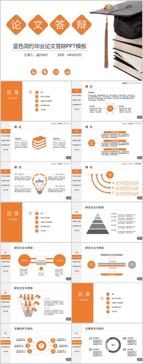 橙色活力簡(jiǎn)約論文答辯PPT模版