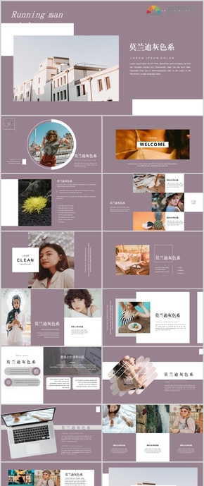 莫蘭迪簡約匯報(bào)總計(jì)ppt模版