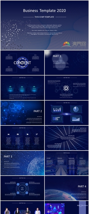 深藍(lán)商務(wù)科技風(fēng)模版
