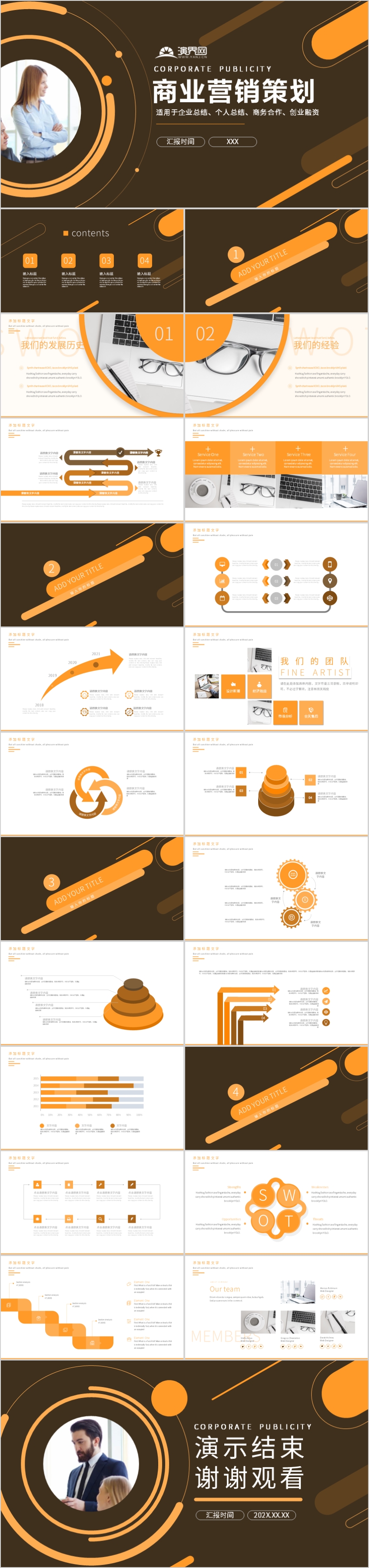 橙色商務(wù)企業(yè)營銷策劃PPT模板
