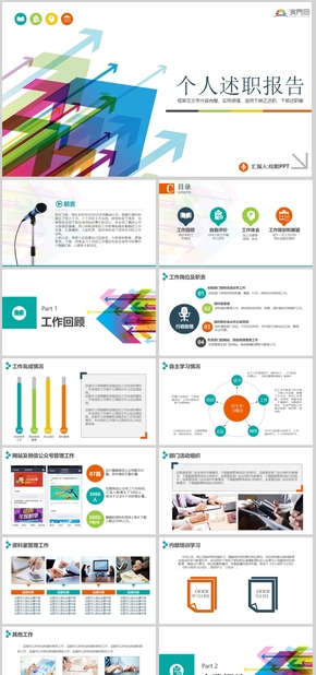 白底扁平述職報(bào)告PPT模板