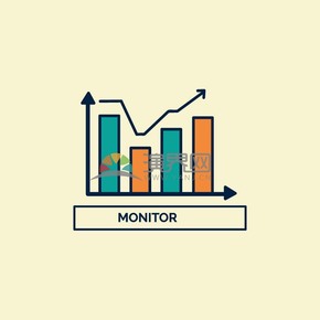 商務圖表趨勢線矢量圖表