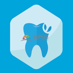 藍色漸變牙齒矢量圖標