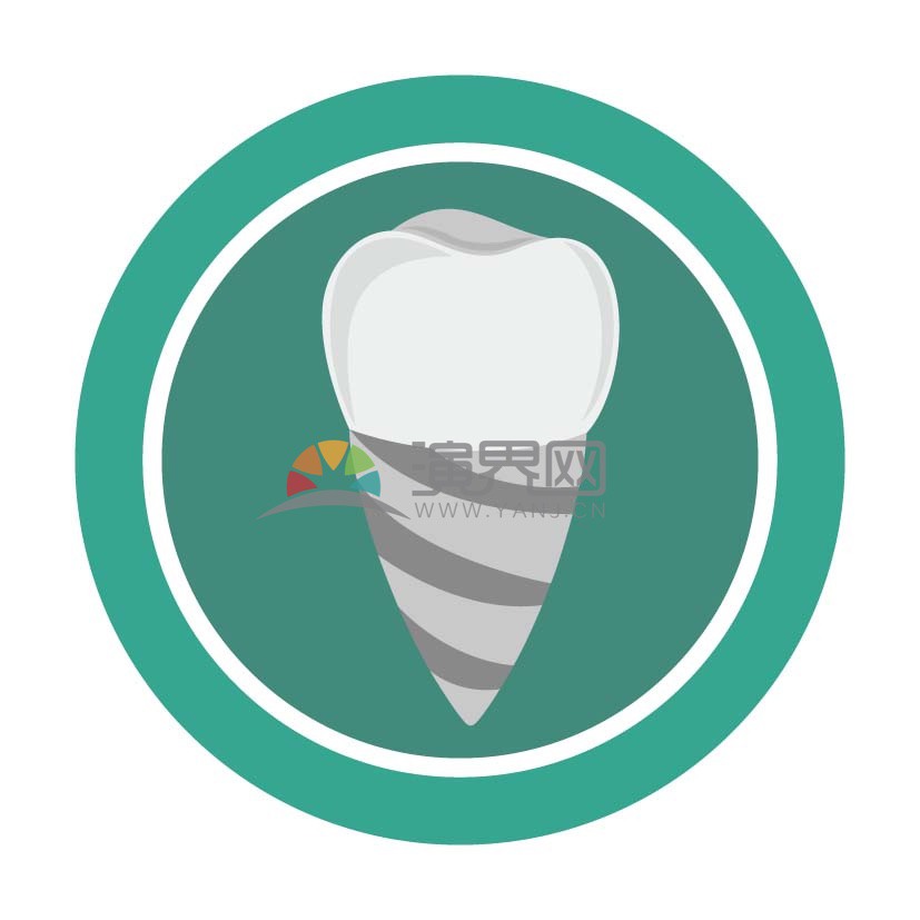 醫(yī)療行業(yè)牙齒與鉆頭矢量素材圖標(biāo)